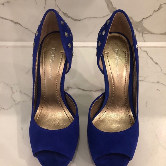 BCBGeneration Cobalt Blue Peep Toe